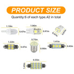 Set di luci LED per lettura interna auto da 42 pezzi, 42pcs/Set