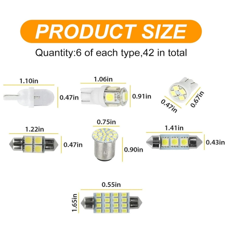 Set di luci LED per lettura interna auto da 42 pezzi, 42pcs/Set