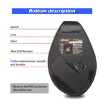 Mouse wireless ricaricabile ergonomico con impugnatura verticale ZELOTES F-35A a 6 pulsanti, F-35A