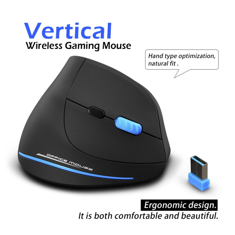 Mouse wireless ricaricabile ergonomico con impugnatura verticale ZELOTES F-35A a 6 pulsanti, F-35A