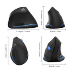 Mouse wireless ricaricabile ergonomico con impugnatura verticale ZELOTES F-35A a 6 pulsanti, F-35A