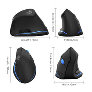 Mouse wireless ricaricabile ergonomico con impugnatura verticale ZELOTES F-35A a 6 pulsanti, F-35A
