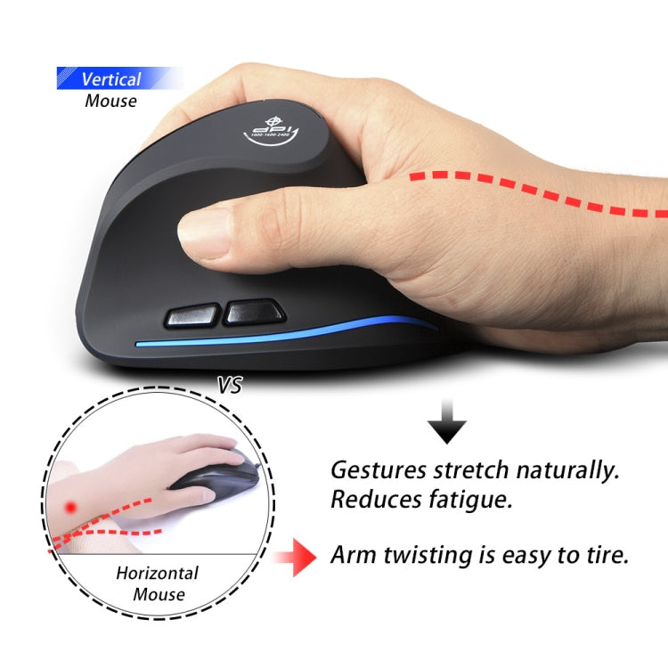 Mouse wireless ricaricabile ergonomico con impugnatura verticale ZELOTES F-35A a 6 pulsanti, F-35A