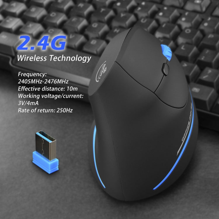 Mouse wireless ricaricabile ergonomico con impugnatura verticale ZELOTES F-35A a 6 pulsanti, F-35A