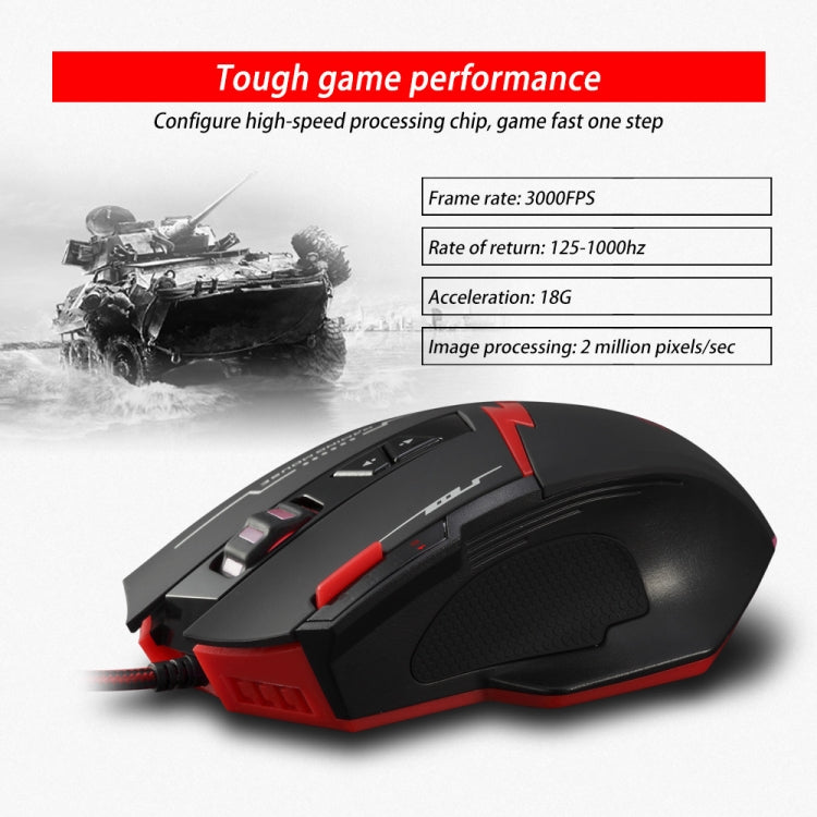 ZELOTES C8 Mouse cablato personalizzato con programmazione di giochi ergonomici a 8 pulsanti, C8