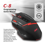 ZELOTES C8 Mouse cablato personalizzato con programmazione di giochi ergonomici a 8 pulsanti, C8
