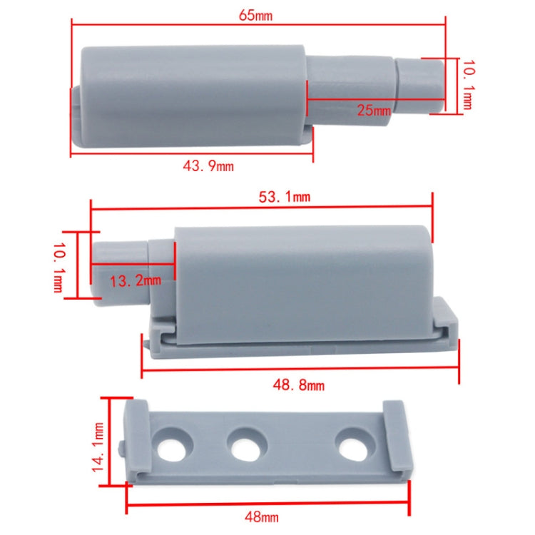 Porta dell'armadio domestico senza maniglia di trazione spessa e corta rimbalzatore magnetico, 2sets