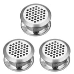 Copertura decorativa per foro di ventilazione bifacciale in acciaio inox per mobili da 35 mm, 3pcs