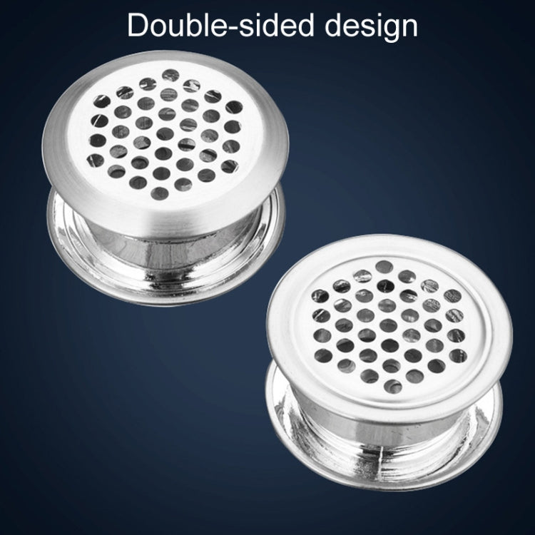 Copertura decorativa per foro di ventilazione bifacciale in acciaio inox per mobili da 35 mm, 3pcs