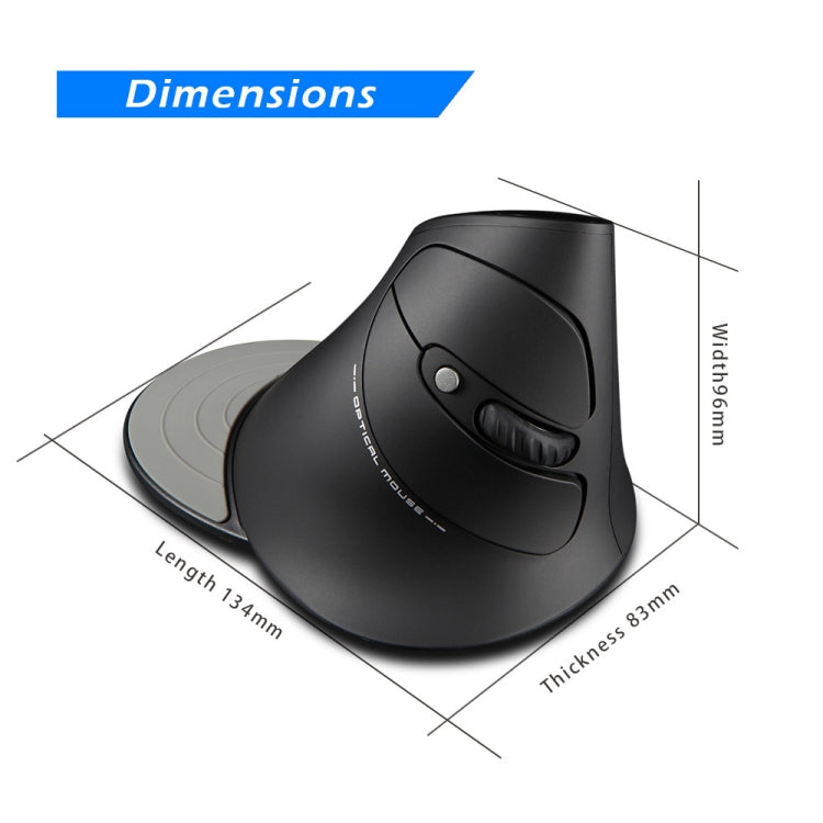 Mouse wireless ergonomico con impugnatura verticale ZELOTES F17 a 6 pulsanti, F17