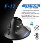 Mouse wireless ergonomico con impugnatura verticale ZELOTES F17 a 6 pulsanti, F17