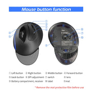Mouse wireless ergonomico con impugnatura verticale ZELOTES F17 a 6 pulsanti, F17