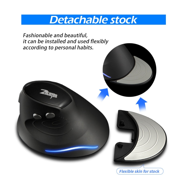 Mouse wireless ergonomico con impugnatura verticale ZELOTES F17 a 6 pulsanti, F17