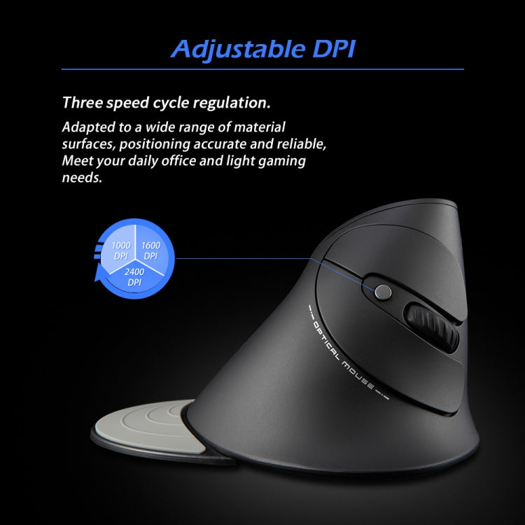 Mouse wireless ergonomico con impugnatura verticale ZELOTES F17 a 6 pulsanti, F17
