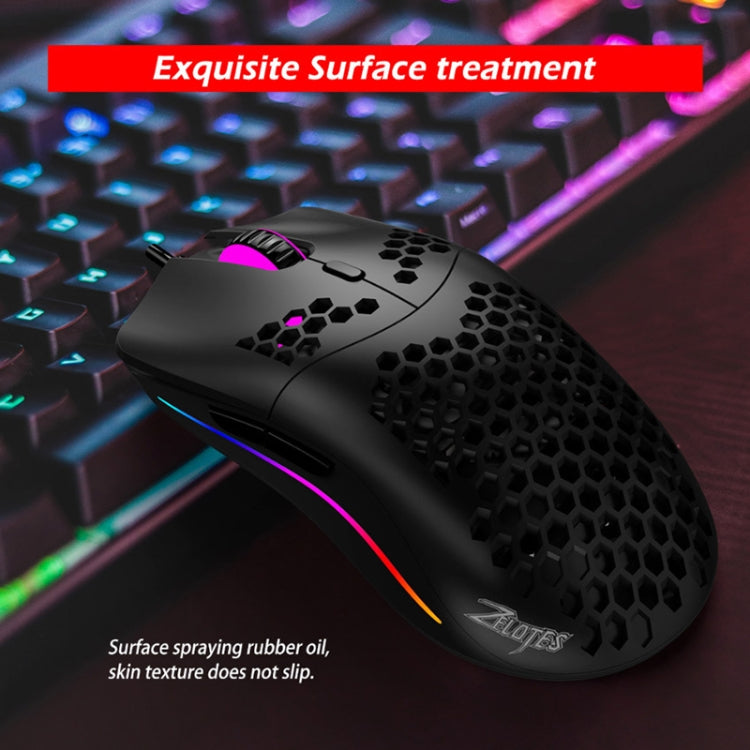 ZELOTES C7 7 pulsanti RGB Lighting Hollow Computer Office Mouse cablato, C7