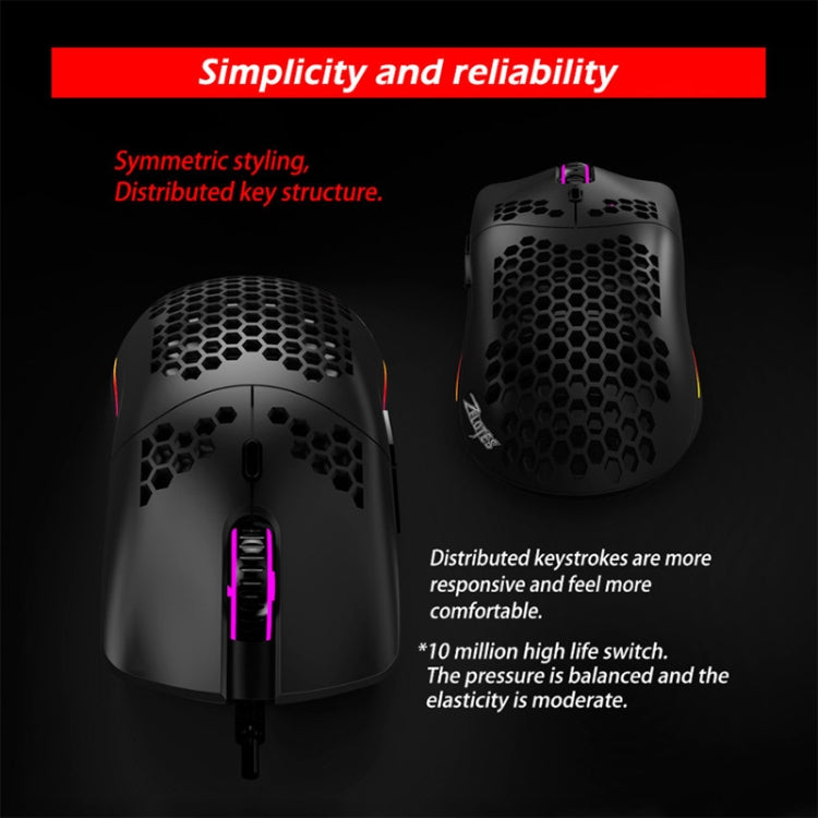 ZELOTES C7 7 pulsanti RGB Lighting Hollow Computer Office Mouse cablato, C7