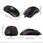 ZELOTES C7 7 pulsanti RGB Lighting Hollow Computer Office Mouse cablato, C7
