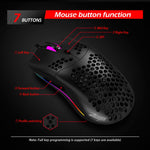 ZELOTES C7 7 pulsanti RGB Lighting Hollow Computer Office Mouse cablato, C7
