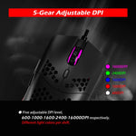 ZELOTES C7 7 pulsanti RGB Lighting Hollow Computer Office Mouse cablato, C7