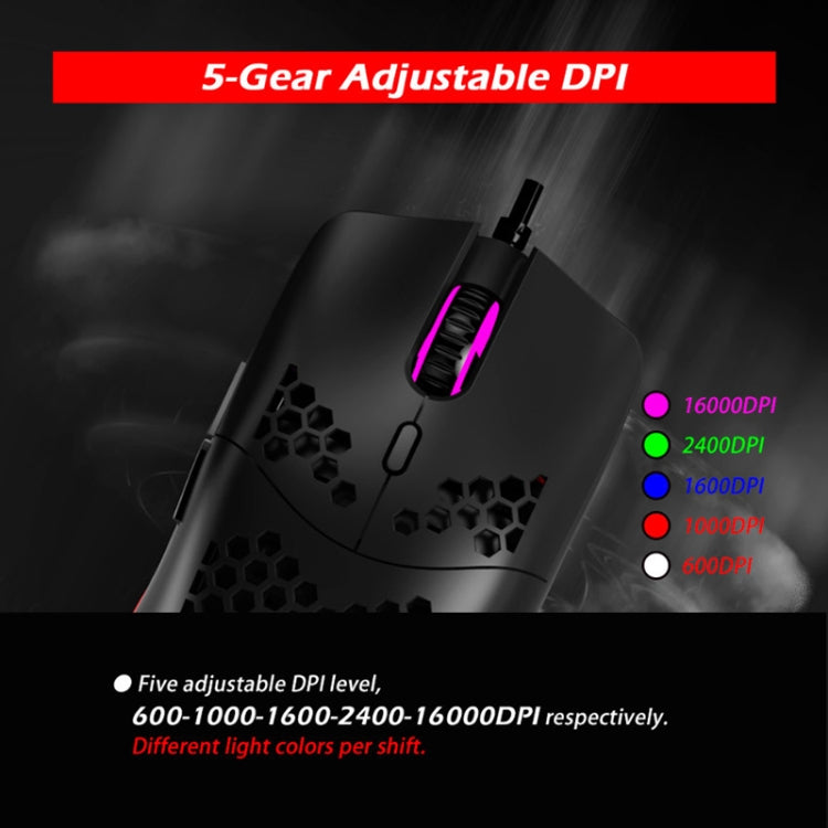 ZELOTES C7 7 pulsanti RGB Lighting Hollow Computer Office Mouse cablato, C7