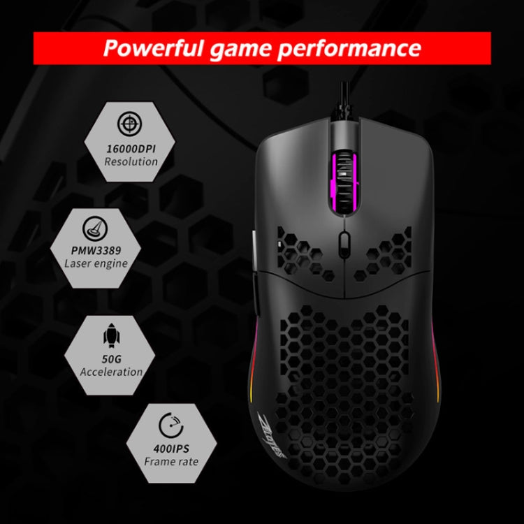 ZELOTES C7 7 pulsanti RGB Lighting Hollow Computer Office Mouse cablato, C7