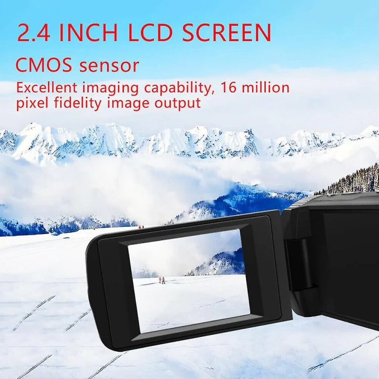 Videocamera per vlogging con zoom digitale 16X da 16 MP e schermo orientabile da 2,4 pollici, Standard US Plug, Standard EU Plug, Standard UK Plug, Standard AU Plug, With Wide Angle & Mic US Plug, With Wide Angle & Mic EU Plug��������������������������...