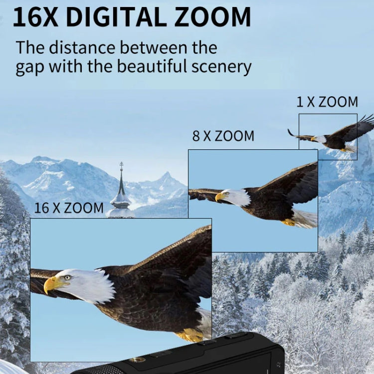 Videocamera per vlogging 16MP con zoom digitale 16x e schermo 2,4
