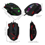 ZELOTES C12 Mouse cablato da gioco personalizzato con programmazione ergonomica a 12 pulsanti, C12