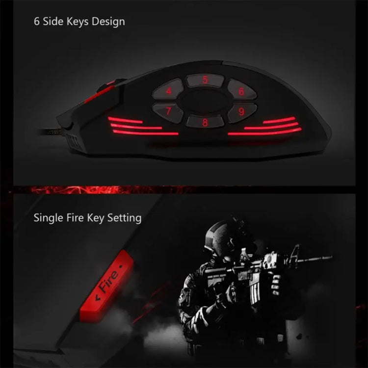 ZELOTES C12 Mouse cablato da gioco personalizzato con programmazione ergonomica a 12 pulsanti, C12