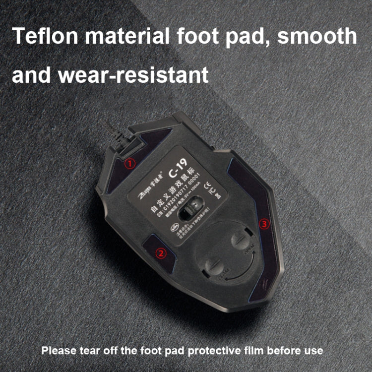 ZELOTES C19 Mouse cablato personalizzato con programmazione ergonomica a 12 tasti, C19