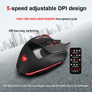 ZELOTES C19 Mouse cablato personalizzato con programmazione ergonomica a 12 tasti, C19