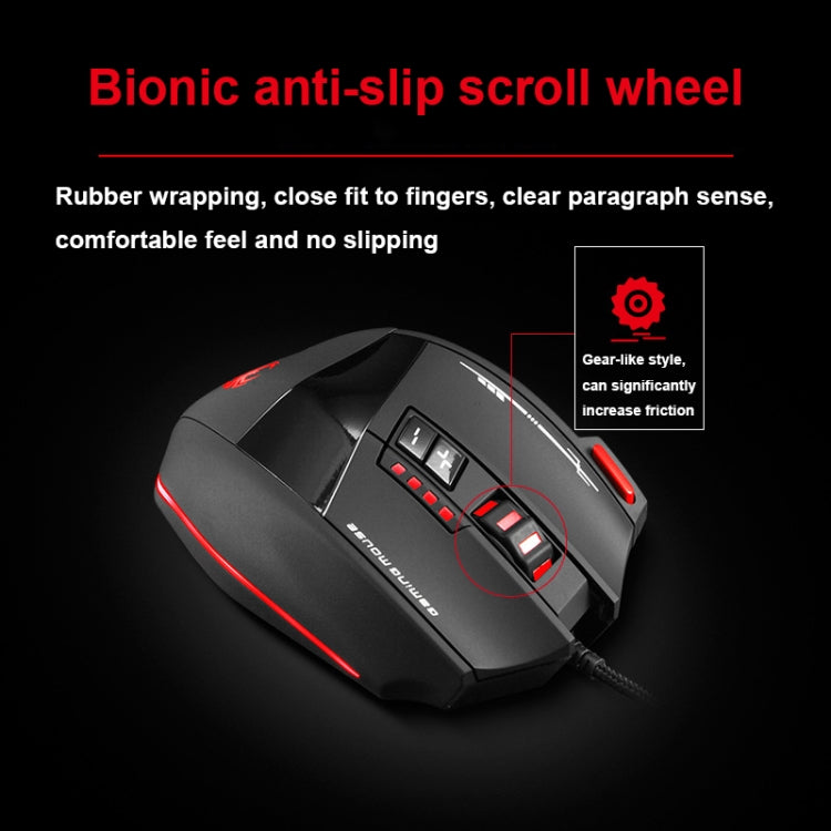 ZELOTES C19 Mouse cablato personalizzato con programmazione ergonomica a 12 tasti, C19