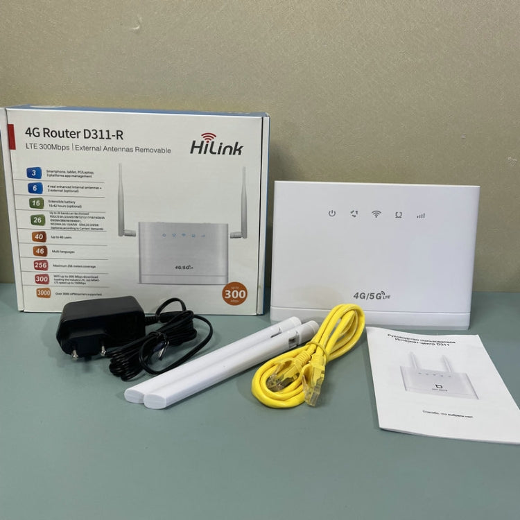 Antenna router wireless mobile con scheda SIM CPE 4G staccabile, spina UE, D311-R