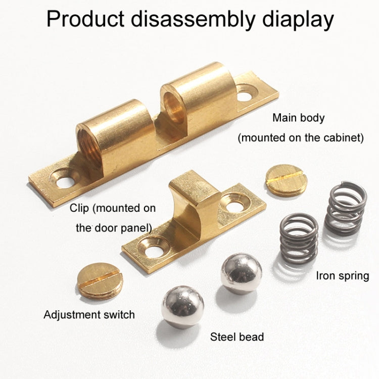 2 pezzi di fibbia magnetica a molla per porta a sfera con ventosa, Small Gold, Medium Gold, Large Gold, Extra Large Gold, Small Silver, Medium Silver, Large Silver, Extra Large Silver