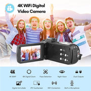 Videocamera digitale 4K, touch screen IPS da 3 pollici, zoom digitale 18X, videocamera WiFi da 56 MP, Standard, Set 1, Set 2, Set 3