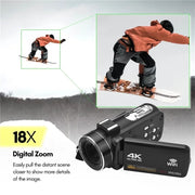 Videocamera digitale 4K, touch screen IPS da 3 pollici, zoom digitale 18X, videocamera WiFi da 56 MP, Standard, Set 1, Set 2, Set 3