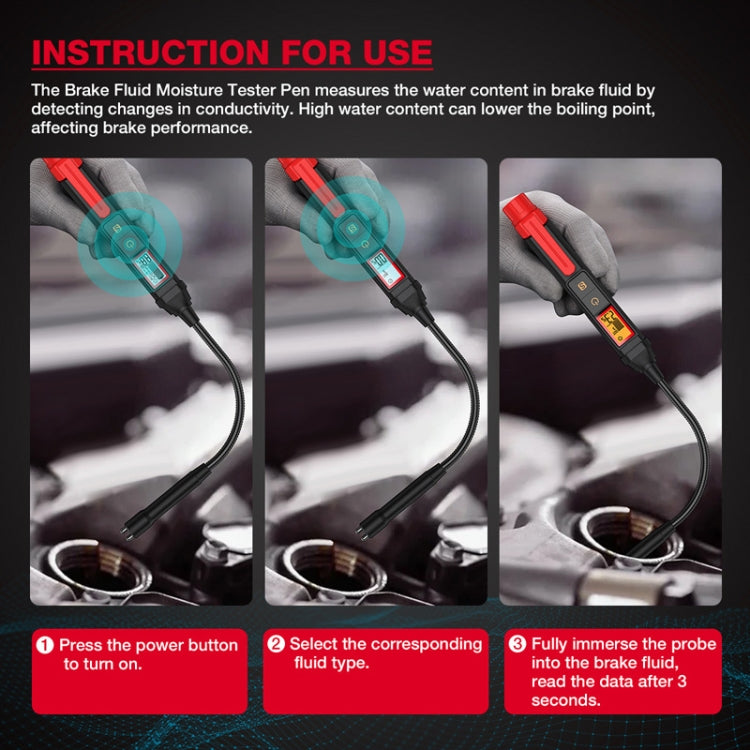 Penna di rilevamento dell'umidità del liquido freni per motociclette HABOTEST HT663L, HT663L