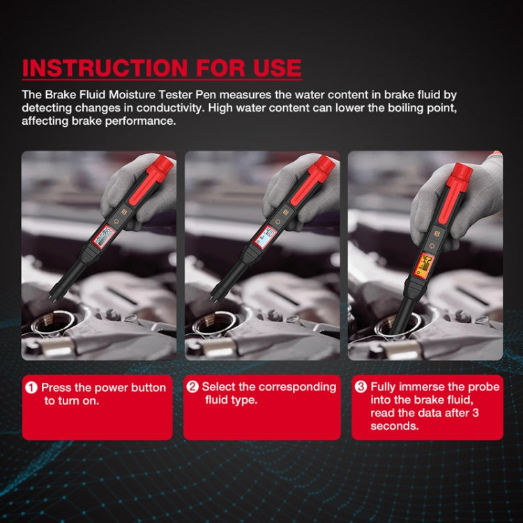 Penna di rilevamento dell'umidità del liquido freni per motociclette HABOTEST HT663, HT663