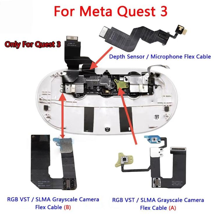 Per i ricambi per la riparazione del visore VR Meta Quest 3, RGB VST SLMA Cable A, RGB VST SLMA Cable B, Power Indicator Light Cable