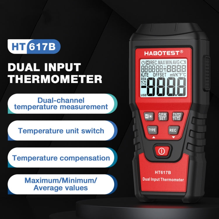 Termometro digitale doppio canale HABOTEST HT617B