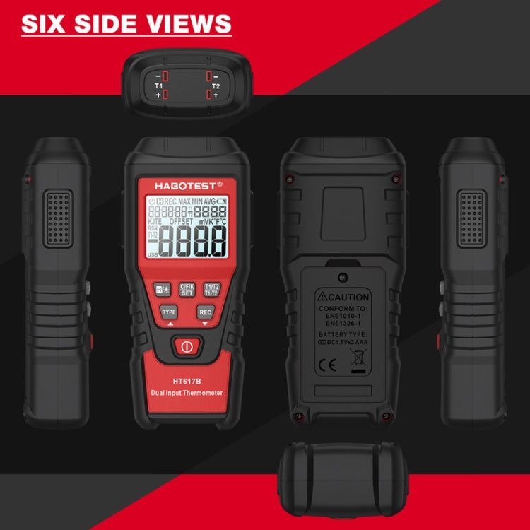 Termometro digitale doppio canale HABOTEST HT617B