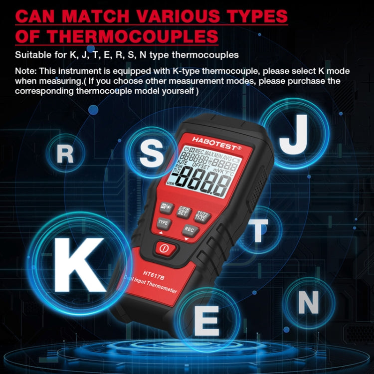Termometro digitale doppio canale HABOTEST HT617B