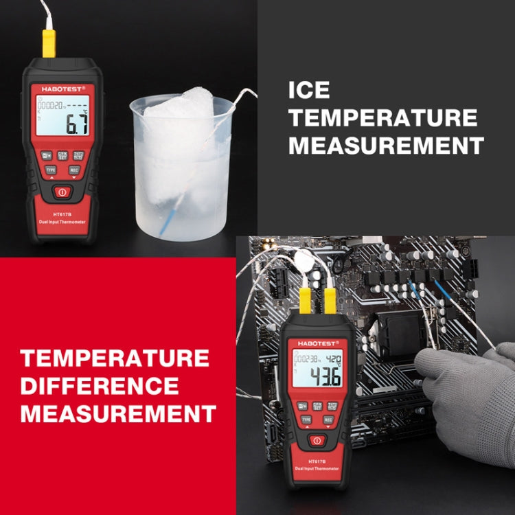 Termometro digitale doppio canale HABOTEST HT617B