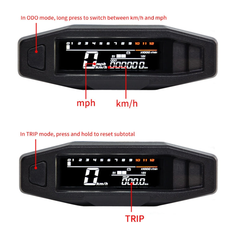 Strumento elettronico per velocità del livello del carburante HD LCD per moto
