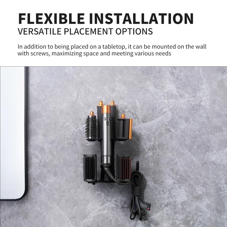 Supporto da tavolo e parete per Dyson Airwrap in acciaio