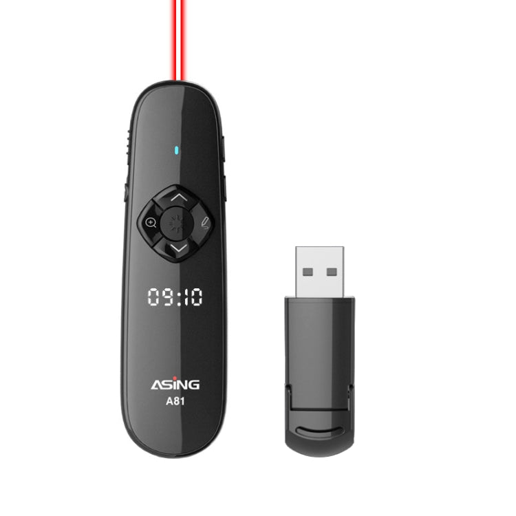 ASiNG A81 32GB Telecomando per presentazione laser digitale con visualizzazione dell'ora, Red Light, Green Light