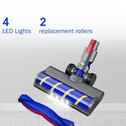Per Dyson V6 / V7 / V8 / V10 / V11 / V15 Spazzola per pavimenti in velluto morbido e set di rulli a trasmissione diretta con luce LED