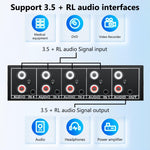 Switcher audio 4 ingressi 1 uscita 3.5mm + RCA AUX