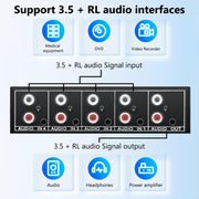 4 In 1 Out 3.5mm + RCA Audio Switcher 4 Canali Convertitore Audio, AUX -401