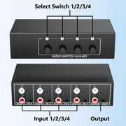 4 In 1 Out 3.5mm + RCA Audio Switcher 4 Canali Convertitore Audio, AUX -401